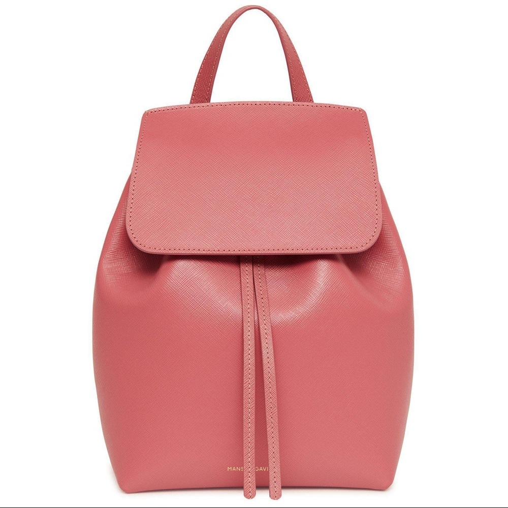 Mansur Gavriel Saffiano Mini Backpack - Blush